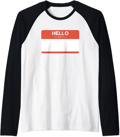 Hello My Name Is - Custom Blank Design Shirt Raglan Baseball Tee