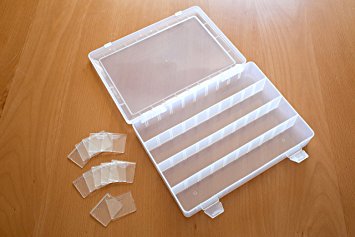 Frosted Plastic Jewelry, Craft, Beads, Accessories Multipurpose Organizer with Adjustable Dividers