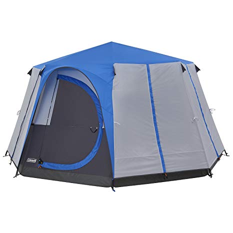 Coleman Tent Cortes Octagon, 6 to 8 man Festival tent, large Dome Tent with full standing head height, 100% waterproof Family Camping Tent with sewn in groundsheet