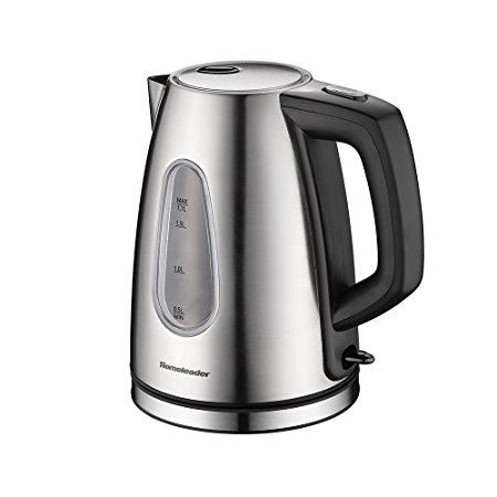 Homeleader Electric Kettle, 1.7L Fast 1000W Stainless Steel Kettle with Shut-Off and Overheating Protection, 1000W, Silver