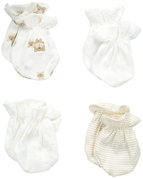 Gerber Unisex-Baby Newborn Four-Pack Mittens