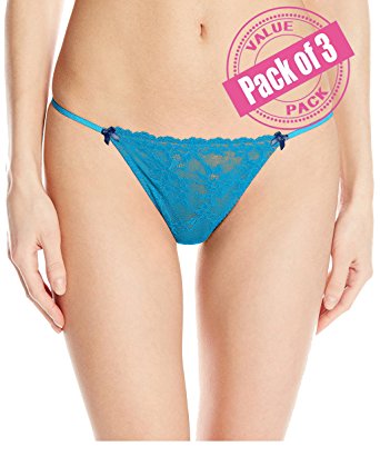 Felina Women's 3 Pack Harlow Low Rise G-string Lace Panty