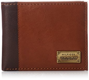 Tommy Hilfiger Men's Leather Melton Passcase Billfold Wallet with Removable Card Holder