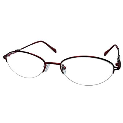 EyeBuyExpress Oval Burgundy Reading Glasses