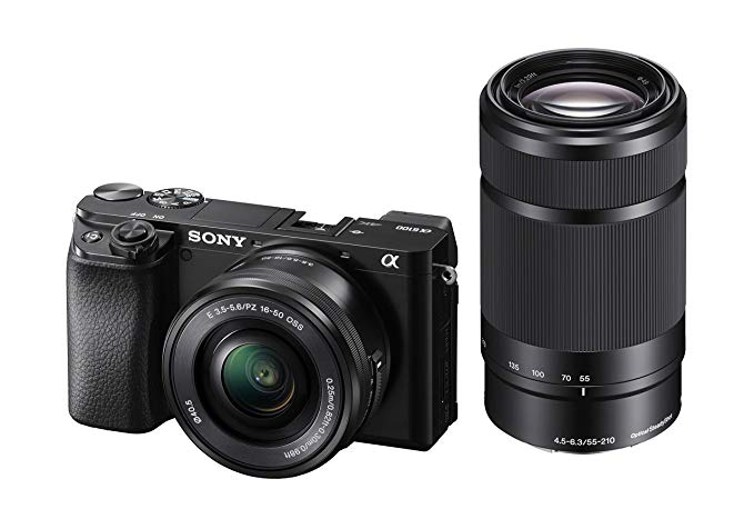 Sony Alpha A6100 Mirrorless Camera with 16-50mm and 55-210mm Zoom Lenses