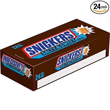 Snickers Salty & Sweet Chocolate Candy Single Size Bars, 1.82 Ounce (Pack of 24)