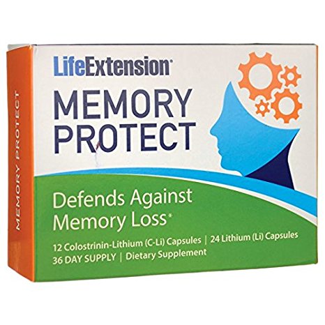 Life Extension Memory Protect 12 Colostrinin-Lithium Capsules, 36 Count