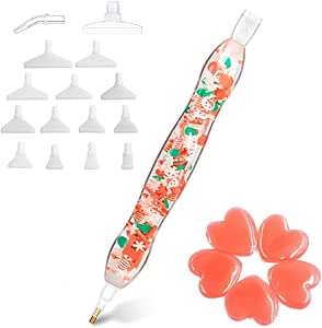 Christmas Diamond Painting Pen, Diamond Art Pen, Diamond Painting Drill Pen Stylus, Resin Diamond Painting Art Gem Rhinestone Picker Tool Pen Kit Accessories Nail Art Embroidery with Glue Clays Tips