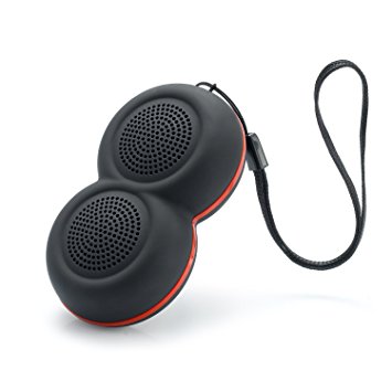 Ptatoms Wireless Bluetooth 3.0 Support Remote Camera Only 2.1 oz 3.5" Length Mini Portable Waterproof Speaker for Outdoor / Shower / Fitness - Black