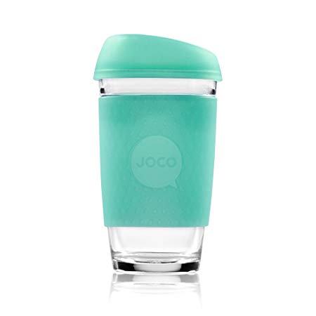 JOCO Glass Reusable 16oz Coffee Cup (Vintage Green Sea Glass)