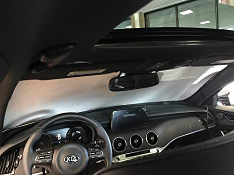 HeatShield, The Original Windshield Sun Shade, Custom-Fit for Kia Stinger Sedan 2018, 2019, 2020, Silver Series