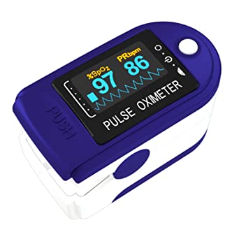 Pulse Oximeter, Blood Oxygen Saturation Monitor with Pulse Rate and Accurate Fast Spo2 Reading Oxygen Meter - LED Portable Oximeter with Lanyard for Sports and Home