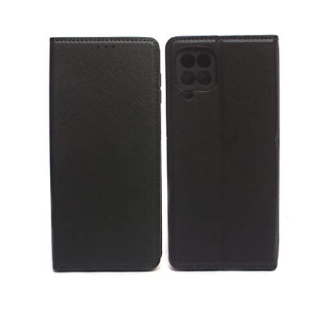 Arbuda Ultra Slim Leather Flip Wallet Back Cover Case for Samsung Galaxy F62 - Black