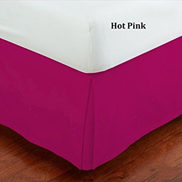 Fancy Collection California King Size Easy Care Tailored Microfiber 14-inch Bed Skirt Solid Hot Pink