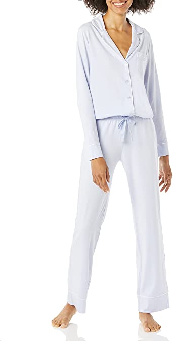 Amazon Essentials Women's Cotton Modal Long-Sleeve Shirt and Full-Length Bottom Pajama Set (Available in Plus Size)