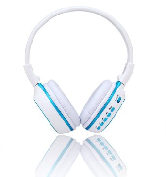 Intsun® N65 Digital High Fidelity Wireless Stereo earphone headphone headset with microphone, MP3 Music Player with SD Card and USB Slot and LCD Screen Display Sport Headphones Earphone Headset (Blue)