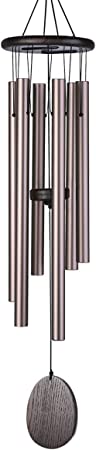 BLESSEDLAND Classic Wind Chimes, 32" Wind Chime, 6 Aluminum Tubes, Outdoor Decor for Garden, Yard, Patio and Home Decoration (Bronze)