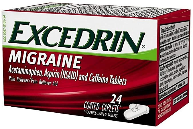 Excedrin Migraine Pain Reliever Caplets 24 ea