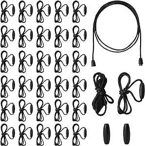 30 Pack Replacement Necklace Cord with Breakaway Clasps Black Necklace Cords for Pendants Necklace Rope Nylon Breakaway Lanyard String Kit for Bracelet Necklace Jewelry Making