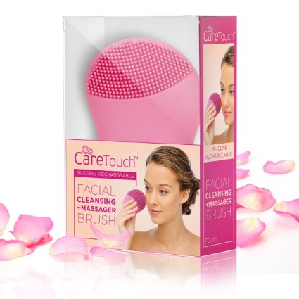 Care Touch Silicone Sonic Facial Cleansing and Massager Brush, USB Charging Cord and USB Charging Plug Included