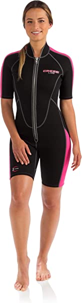 Cressi Women's Short Front Zip Wetsuit for Surfing, Snorkeling, Scuba Diving | Lido Short Lady