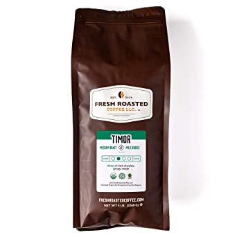 Fresh Roasted Coffee LLC, Organic Timor Coffee, Whole Bean, 5 Pound Bag