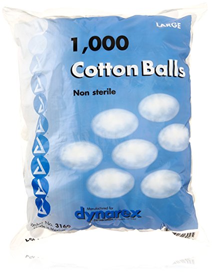 Dynarex Cotton Ball Large, Non-Sterile, 1000 Count