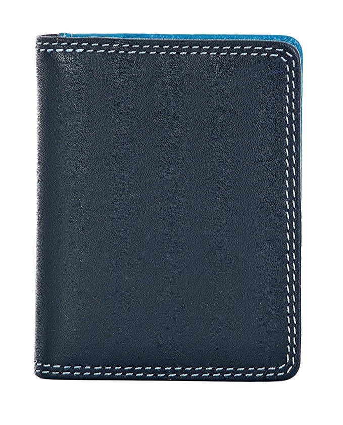 VISCONTI LUXURY SOFT LEATHER CREDIT CARD HOLDER IN BLUE MULTI RB-44