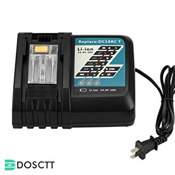 Dosctt DC18RC Charger for Makita 14.4V 18V LXT Battery Lithium-Ion BL1815 BL1830 BL1840 BL1845 BL1850 BL1860