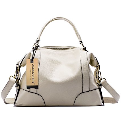 Jack&Chris®Ladies' Genuine Leather Tote Bag Handbag Shoulder Bag Large,SF1006-L