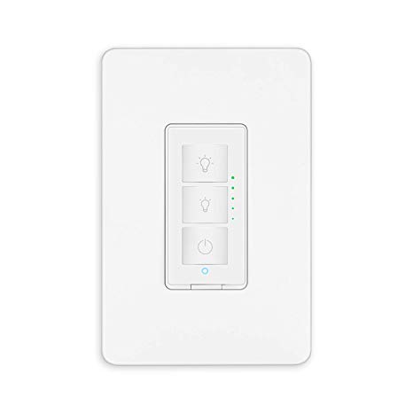 meross Smart WiFi Dimmer Light Switch for Dimmable LED, Halogen and Incandescent Bulbs, Single-Pole Only, Remote Control, Timer Function, No Hub Needed