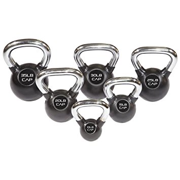 CAP Barbell Cap Rubber Coated Kettlebell with Chrome Handle