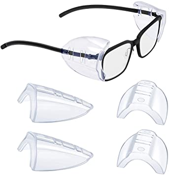 2/4/6/10 Pairs Glasses Side Shields for Eye Glasses,Safety Glasses with Side for Eye Protection-Fits Small to Medium Eyeglasses (2)