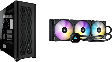 CORSAIR 7000D Airflow Full-Tower ATX PC Case, Black & iCUE H170i Elite CAPELLIX Liquid CPU Cooler - 33 Dynamic RGB LEDs - 140mm Fans - 420mm Radiator