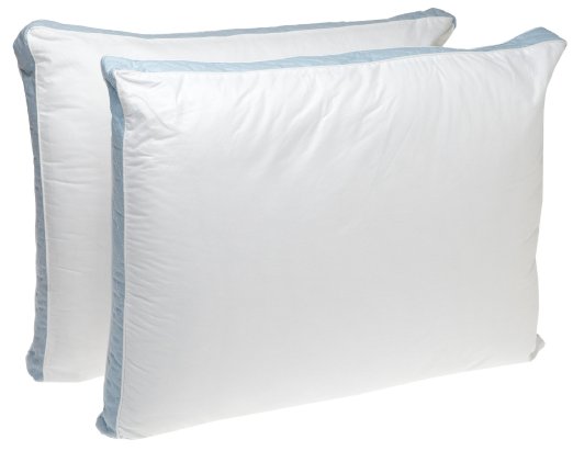 Perfect Fit 233 Thread-Count Firm Density Quilted Sidewall Pillow, Standard, Pack of 2, White