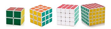 D-FantiX Shengshou Speed Cube 2x2x2 3x3x3 4x4x4 5x5x5 Magic Cube Puzzle White Set of 4