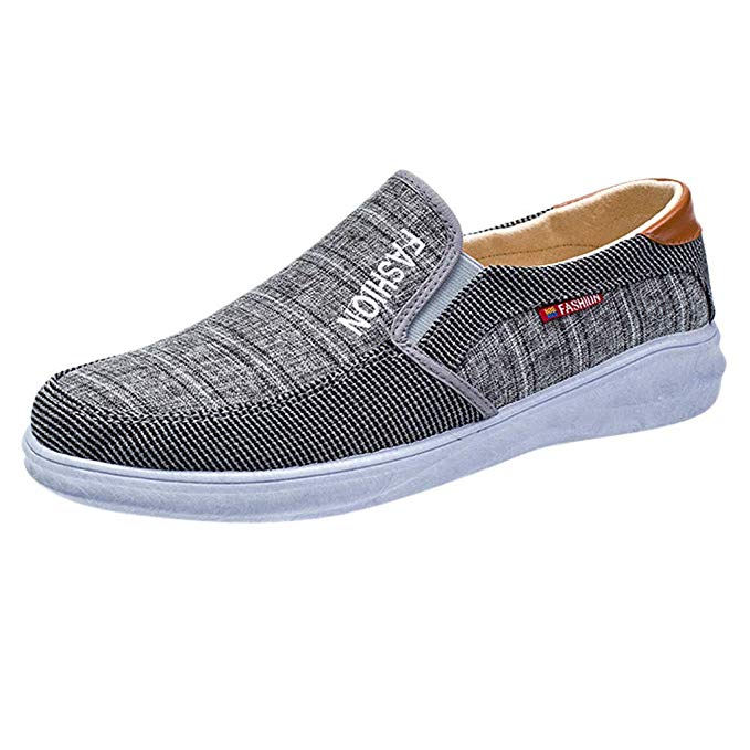 Men Outdoor Canvas Casual Slip-On Shoes Lazy Shoes Breathable Sneakers