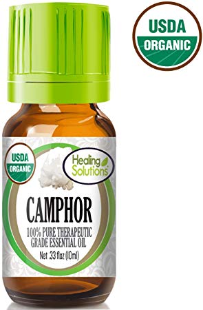 Organic Camphor Essential Oil (100% Pure - USDA Certified Organic) Best Therapeutic Grade Essential Oil - 10ml