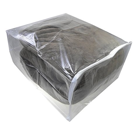 Clear Vinyl Zippered Storage Bags 15x18x9, Set of 10
