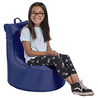 Cali Paddle Out Sack Bean Bag Chair, Dirt-Resistant Coated Oxford Fabric, Flexible Seating for Kids, Teens, Adults, Furniture for Bedrooms, Dorm Rooms, Classrooms - Navy