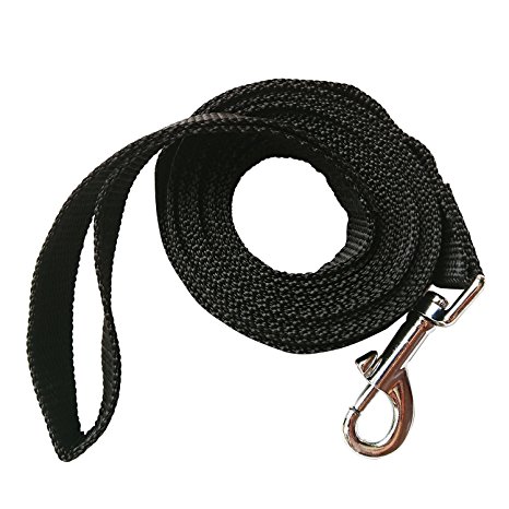 Hulless 10 Feet Dog Leash,Nylon Training Leash - Great for Training, Play, Camping, or Backyard(black)