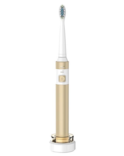 Lebond Luxury Rechargeable Electric USB Toothbrush OR Series - Dual Mode With Travel Case (Oscar Gold)