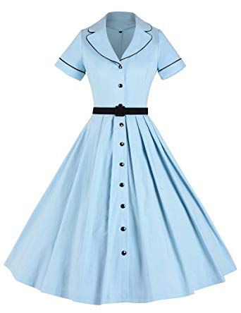 GownTown Women's 1950sVintage Classical Casual Swing A-line Dress