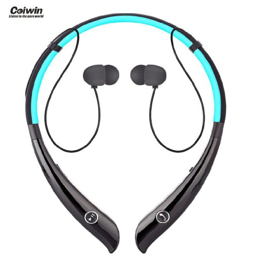 Bluetooth Headset, Coiwin HV-930 Wireless Bluetooth Headsets Hand-free Headphones/Earbuds, Neckband Noise Canceling for Iphone/Ipad/Sony and Other Bluetooth Device (HV-930-Blue)