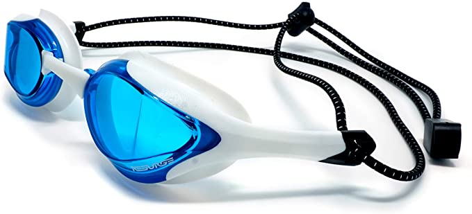 Resurge Sports Streamline Racing Swimming Goggles with Quick Adjust Bungee Strap