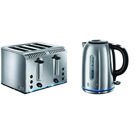 Russell Hobbs 20750 Buckingham Four Slice Toaster and Russell Hobbs 20460 Buckingham Quiet Boil Kettle - Stainless Steel