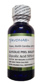 Yavonae 35 Professional Glycolic Acid 30ml 1 fl oz AHA Alpha Hydroxy Exfoliant Skin Treatment for Anti Aging Wrinkle Acne Removal