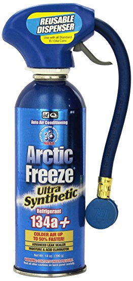 Interdynamics (AF-2) Arctic Freeze R-134a Ultra Synthetic Refrigerant with Reusable Dispenser - 14 oz.