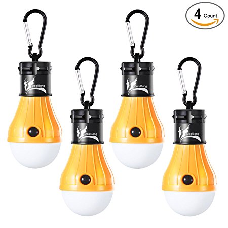 LED Tent Light Bulb with Clip Hooks, Small But Bright 150 Lumens LED Hanging Night Light for Kids, Battery Powered Gear Light Bulb for Outdoor / Indoor Illumination