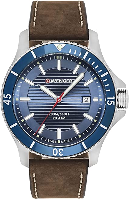 WENGER Swiss Army Men's Seaforce 43mm Blue Dial Watch 01.0641.130